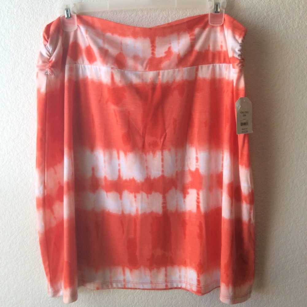 Faded Glory Orange/White TieDye Cotton Skirt Sz 20